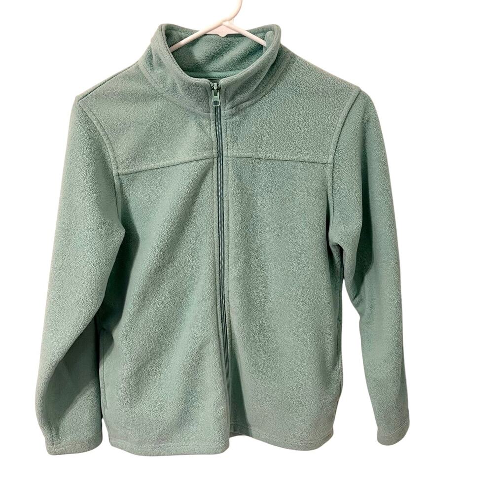 Bass Pro Shop Fleece Jacket Kids Size Large Turquoise Zip Up Sweater Vintage